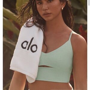 ALO Yoga highlight bra - spearmint - size small